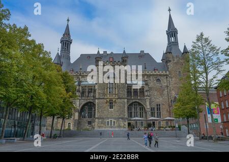 Katschhof, Rathaus, Aix-la-Chapelle, Nordrhein-Westfalen, Deutschland Banque D'Images