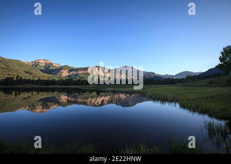 Lever du soleil dans les montagnes San Juan du sud du Colorado. Banque D'Images