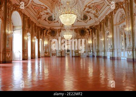 Salle de bal du Palais national de Queluz. Queluz, Portugal Banque D'Images