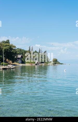 Lac Léman, Évian-les-bains, haute-Savoie, France Banque D'Images