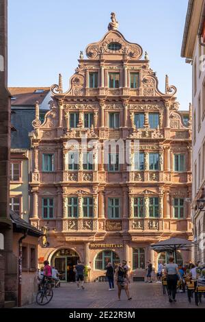 Heidelberg, Allemagne - 1 août 2020 : façade de l'hôtel ritter en plein soleil l'après-midi Banque D'Images