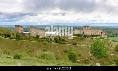 Les ruines du Château Gaillard à les Andelys, France Banque D'Images