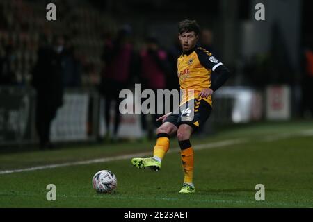 Newport, Royaume-Uni. 10 janvier 2021. Jamie Devitt, du comté de Newport, en action. Emirates FA Cup, 3e match rond, Newport County v Brighton & Hove Albion au Rodney Parade à Newport, au sud du pays de Galles, le dimanche 10 janvier 2021. Cette image ne peut être utilisée qu'à des fins éditoriales. Utilisation éditoriale uniquement, licence requise pour une utilisation commerciale. Aucune utilisation dans les Paris, les jeux ou les publications d'un seul club/ligue/joueur. photo par Andrew Orchard/Andrew Orchard sports Photography/Alamy Live News crédit: Andrew Orchard sports Photography/Alamy Live News Banque D'Images