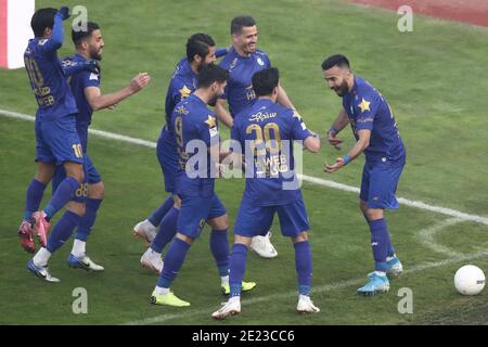 Téhéran, Iran. 11 janvier 2021. Arsalan Motahari lors de la Ligue Pro du Golfe Persique 2020/21 entre Estebhlal et Perspolis au stade Azadi à Téhéran, en Iran. Alireza Zeinali/SPP crédit: SPP Sport presse photo. /Alamy Live News Banque D'Images