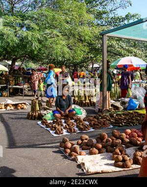 Le marché de page Park est l'endroit où les gens de la région font leurs courses de produits, y compris les noix de bétel. Ce jour-là, il y avait beaucoup de vendeurs vendant des articles pour les touristes comme un Banque D'Images