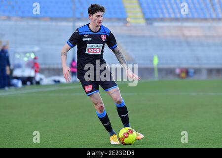 Novara, Italie. 10 janvier 2021. Andrea Cisco (#26 Novara) pendant le match italien série C entre Novara Calcio 1908 et Olbia Calcio 1905 Cristiano Mazzi/SPP crédit: SPP Sport Press photo. /Alamy Live News Banque D'Images