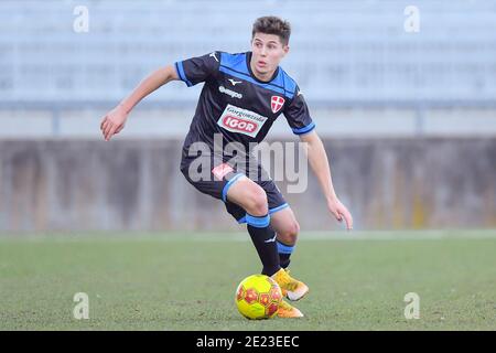 Novara, Italie. 10 janvier 2021. Vittorio Pagani (#21 Novara) pendant le match de la série italienne C entre Novara Calcio 1908 et Olbia Calcio 1905 Cristiano Mazzi/SPP crédit: SPP Sport Press photo. /Alamy Live News Banque D'Images