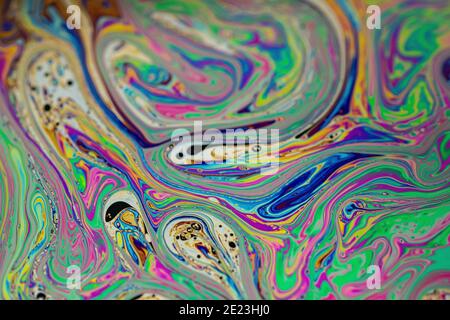 Texture d'arrière-plan colorée d'une peinture liquide Banque D'Images