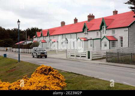 Marmont Row, Port Stanley, îles Falkland 4 décembre 2015 Banque D'Images