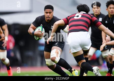 Tokyo, Japon. Crédit: MATSUO. 11 janvier 2021. Asiperli Moala () Rugby : le 57e championnat de rugby de l'université du Japon finale entre l'université de Touri 55-28 Université de Waseda au stade national de Tokyo, Japon. Credit: MATSUO .K/AFLO SPORT/Alay Live News Banque D'Images