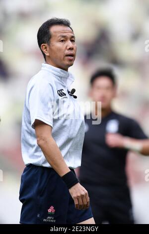 Tokyo, Japon. Crédit: MATSUO. 11 janvier 2021. Arbitre Rugby : le 57e championnat de rugby de l'université du Japon finale entre l'université de Tenri 55-28 Université de Waseda au stade national de Tokyo, Japon. Credit: MATSUO .K/AFLO SPORT/Alay Live News Banque D'Images