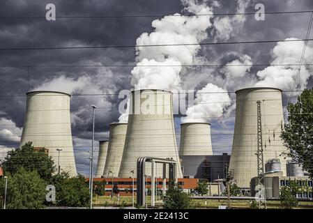 Centrale au charbon près de Cottbus Banque D'Images