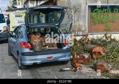 Brennholz, Paphos, Zypern Banque D'Images