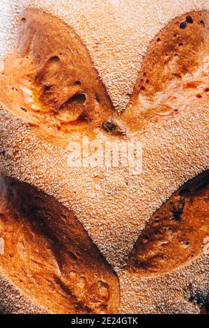 Photo macro de pain blanc traditionnel frais, verticale Banque D'Images