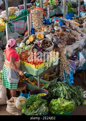 Mercado Municipal di Praia à Platon. La capitale Praia sur l'île de Santiago (Ilha de Santiago), Cap-Vert dans l'atlantique équatorial. Banque D'Images