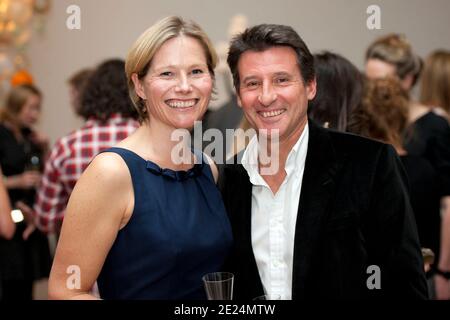 Lord Sebastian COE (Seb COE) et son épouse Carole Annet Banque D'Images