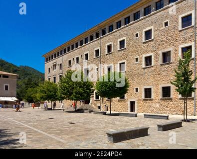 Monestir de Lluc un monastère dans les montagnes de Serra de Tramuntana dans le nord-ouest de Majorque Iles Baléares Espagne. Banque D'Images