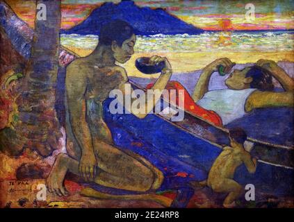 Te VAA, le Canoe, UNE famille tahitienne, Paul Gauguin, 1896 ans, Musée de l'Ermitage, Saint-Pétersbourg, Russie Banque D'Images