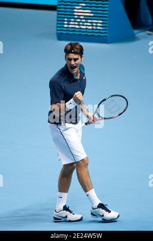 Roger Federer en action Banque D'Images