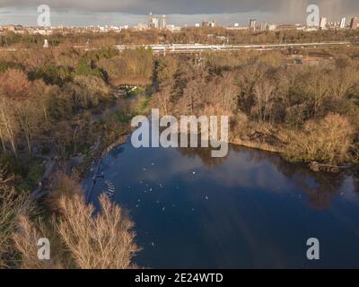 Amstelpark à Amsterdam comme vue d'en haut, pays-Bas Banque D'Images