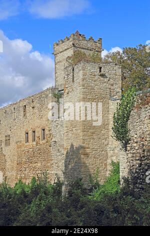 Tour fortifiée du château d'Eckartsburg en Allemagne Banque D'Images