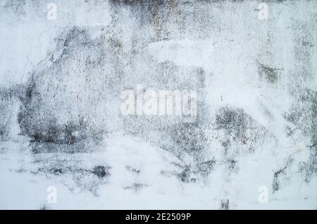 Vieux mur blanc avec un arrière-plan ou une texture humide et grundy Banque D'Images