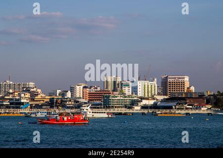 Pattaya District Chonburi Thaïlande Asie vue sur le paysage urbain de la ville Banque D'Images