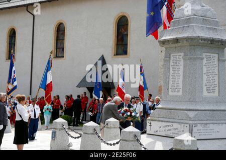 14 juillet Journée nationale de France. Cérémonie. Saint Gervais. France. Banque D'Images