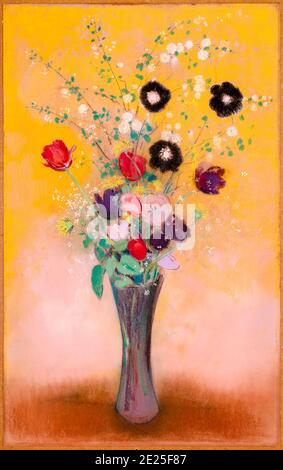 Odilon Redon, vase de fleurs, vie plate, pastels, 1916 Banque D'Images