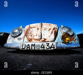 MANTIORP, SUÈDE- 5 JUIN 2015 : l'avant d'un VW Beetle. Banque D'Images