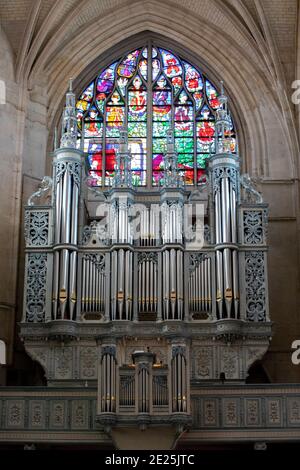 Basilique notre Dame, Alencon, Orne. Organe. Banque D'Images