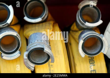 Service des incendies. Véhicule d'urgence. Système de gicleurs. Sapeurs-pompiers français. France. Banque D'Images