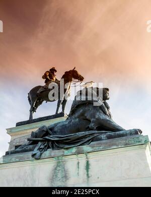 Le monument en face du Capitole, une statue du général Ulysses S. Grant sur un cheval. Washington DC Banque D'Images