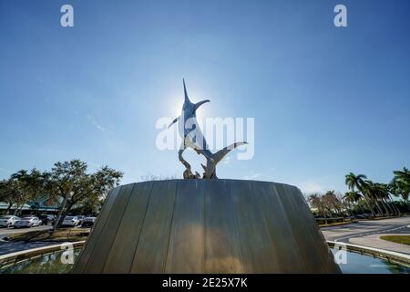 IGFA International Game Fish Association Hall of Fame Hollywood Florida Statue d'espadon des États-Unis Banque D'Images