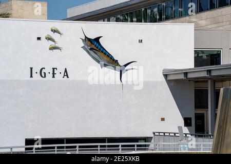 IGFA International Game Fish Association Hall of Fame Hollywood Florida Statue d'espadon des États-Unis Banque D'Images