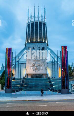 Cathédrale métropolitaine de Liverpool, cathédrale métropolitaine de Christ le Roi Liverpool. Catholique romaine - architecte Frederick Gibberd 1962-1967. Banque D'Images