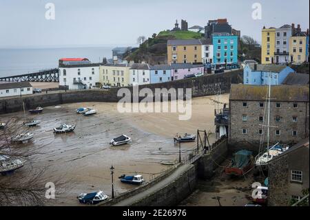 Tenby Harbour, Pembrokeshire. Banque D'Images