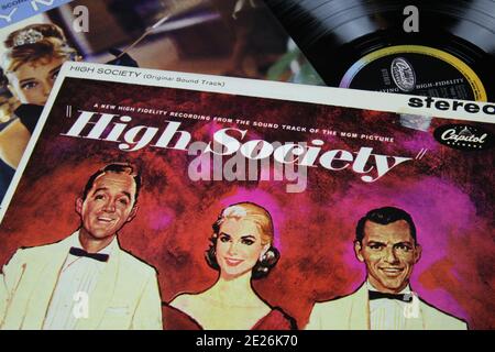 Viersen, Allemagne - janvier 9. 2020: Gros plan de la bande-son de couverture de disque de vinyle de la société haute hollywood film Banque D'Images