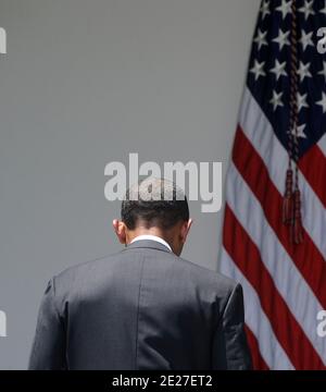 LE président AMÉRICAIN Barack Obama est revenu au Bureau ovale après avoir nommé Richard Cordray directeur du Bureau de protection financière des consommateurs (CFPB) lors d’un événement dans le Rose Garden à la Maison Blanche à Washington, DC, le 18 juillet 2011. Cordray a été procureur général de l'Ohio de janvier 2009 à janvier 2011.photo par Olivier Douliery/ABACAPRESS.COM Banque D'Images