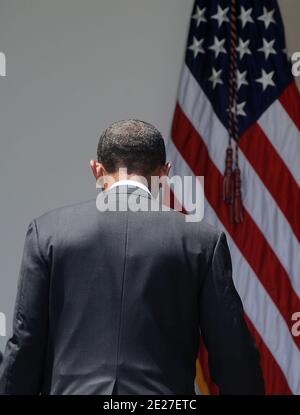 LE président AMÉRICAIN Barack Obama est revenu au Bureau ovale après avoir nommé Richard Cordray directeur du Bureau de protection financière des consommateurs (CFPB) lors d’un événement dans le Rose Garden à la Maison Blanche à Washington, DC, le 18 juillet 2011. Cordray a été procureur général de l'Ohio de janvier 2009 à janvier 2011.photo par Olivier Douliery/ABACAPRESS.COM Banque D'Images