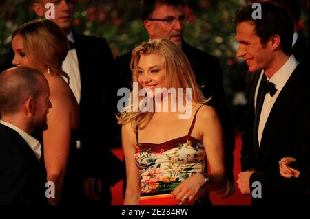 Natalie Dormer arrive à la première de 'W.E.' au 68e Festival International du film de Venise, Mostra Internazionale d'Arte Cinematografica la Biennale di Venezia, au Palazzo del Cinema à Venise, Italie, le 1er septembre 2011. Photo: Aurore Marechal/Abacapress.com Banque D'Images