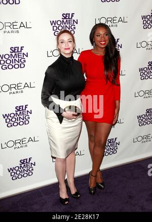 Christina Hendricks et Jennifer Hudson assistent à la 4e édition des prix annuels « Women Ding Good » du magazine Self à New York City, NY, États-Unis, le 13 septembre 2011. Photo par Andrew Kelly/ABACAPRESS.COM Banque D'Images