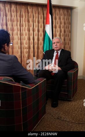 EXCLUSIF - le ministre des Affaires étrangères de l'Autorité palestinienne Riyad Al-Malki tient aujourd'hui une conférence de presse à l'hôtel Millennium un Plaza de New York, NY, USA, le 18 septembre 2011. Photo de Luiz Rampelotto/ABACAPRESS.COM Banque D'Images