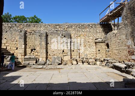 Le mur de l'église Saint-Nicolas à Myra, Turquie Banque D'Images