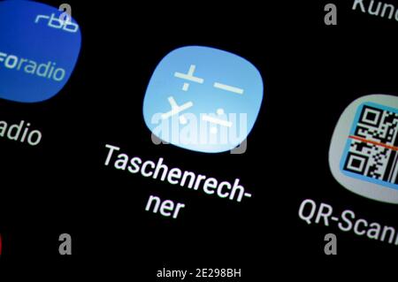 Smartphone, écran, App, Taschenrechner Banque D'Images