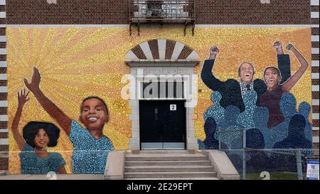 Fresque de l'Académie Horace Mann Banque D'Images