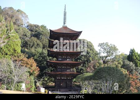 Temple de Ruri koji pagode à cinq étages à Yamaguchi pref, Japon Banque D'Images