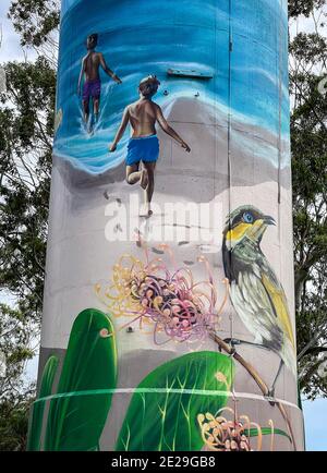 Vue sur la tour d'eau de Woorim à Bribie Island, Queensland, Australie Banque D'Images