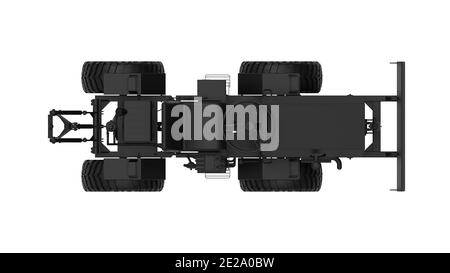 Rendu 3D d'un mini tracteur machine de travail ordinateur ingénierie de modélisation sur fond blanc Banque D'Images