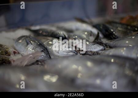 Antibes, France. 03ème juillet 2013. Le poisson frais est offert sur le marché hebdomadaire d'Antibes crédit: Alexander Prautzsch/dpa-Zentralbild/ZB/dpa/Alamy Live News Banque D'Images
